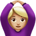 🙆🏼‍♀️ woman gesturing OK: medium-light skin tone display on Apple